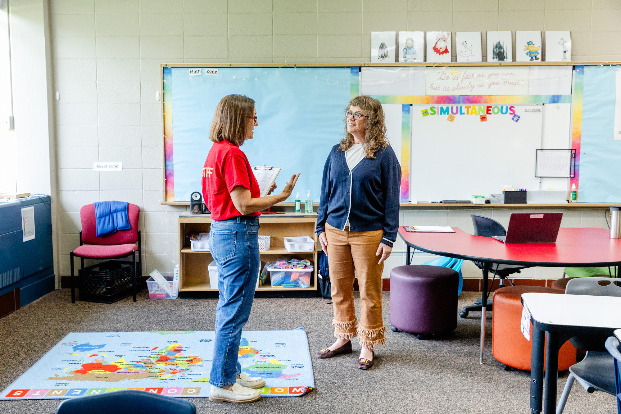 Admissions team introducing prospective families to a Horizon Academy classroom.