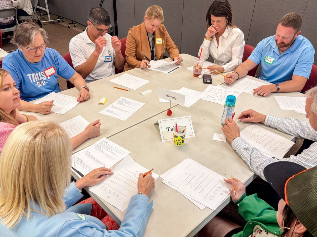 Hands-on learning disability simulation activity using specialized instructional materials.